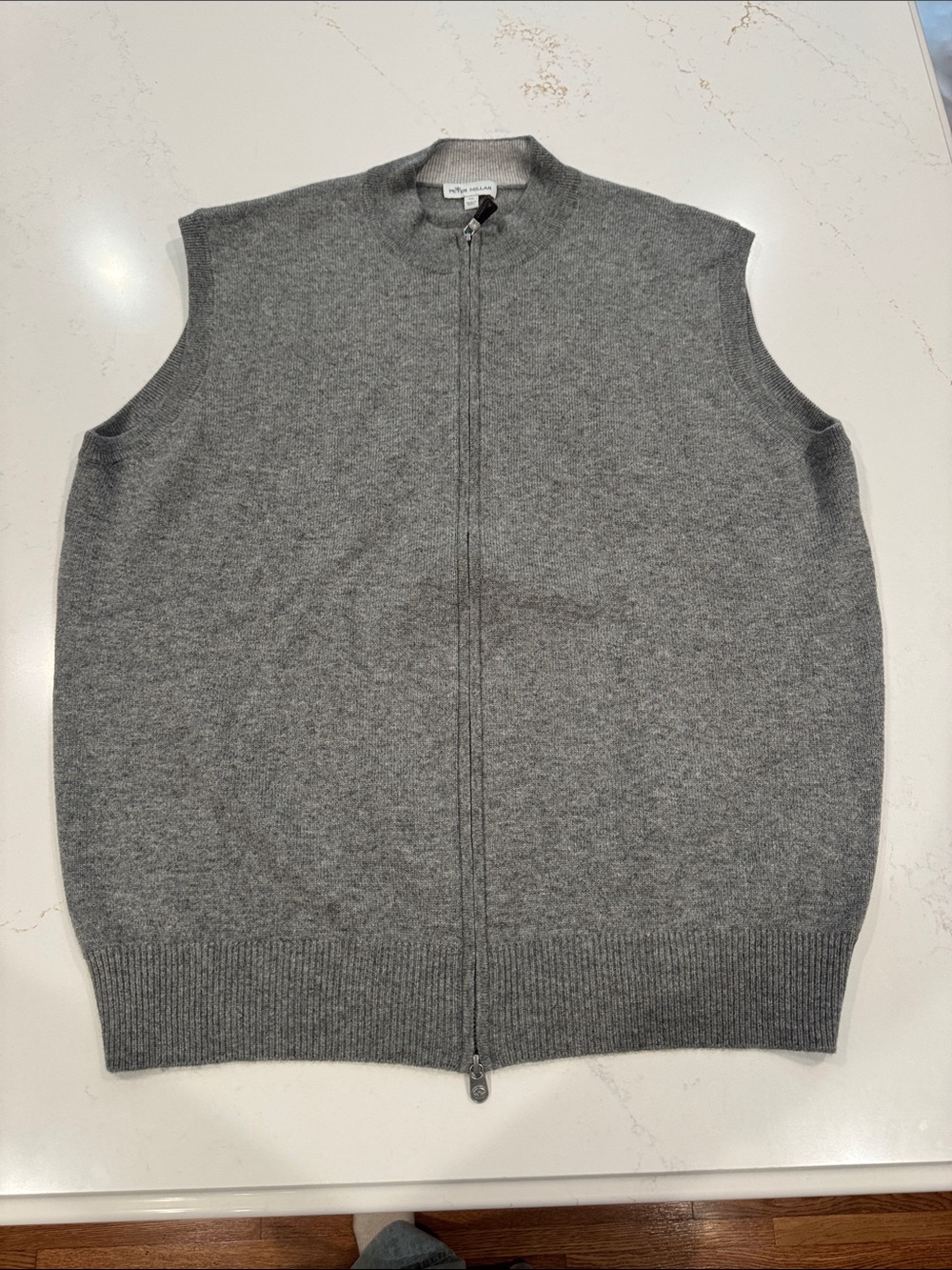 Peter Millar Gray Zip-Up Sleeveless cashmere Vest